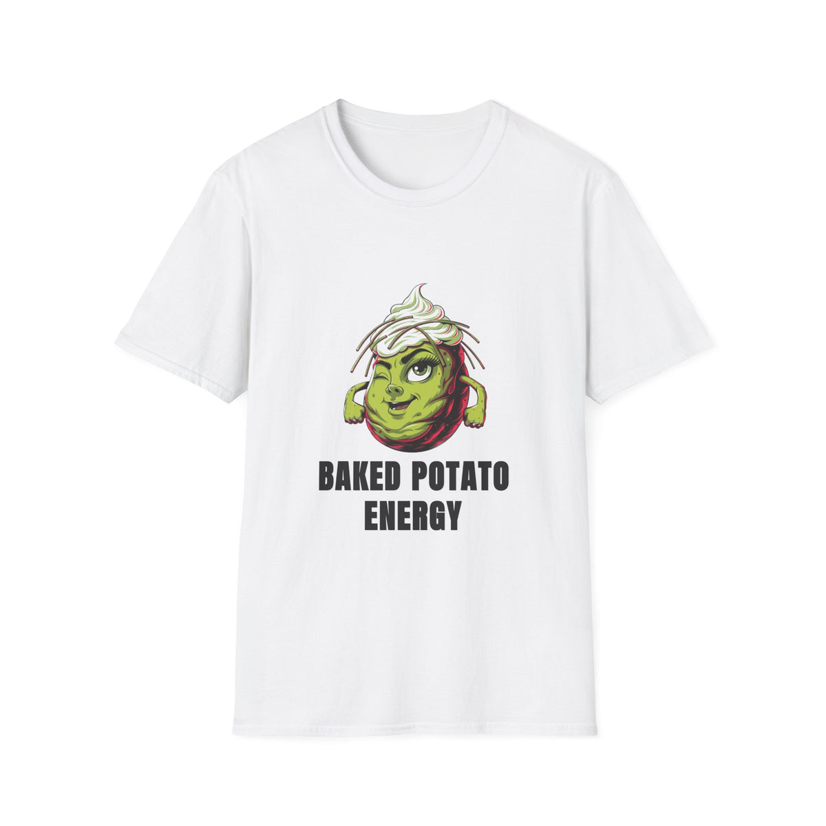 Baked Potato Energy T-Shirt — Funny Green Spud Graphic Tee - Trending Now - August 2026