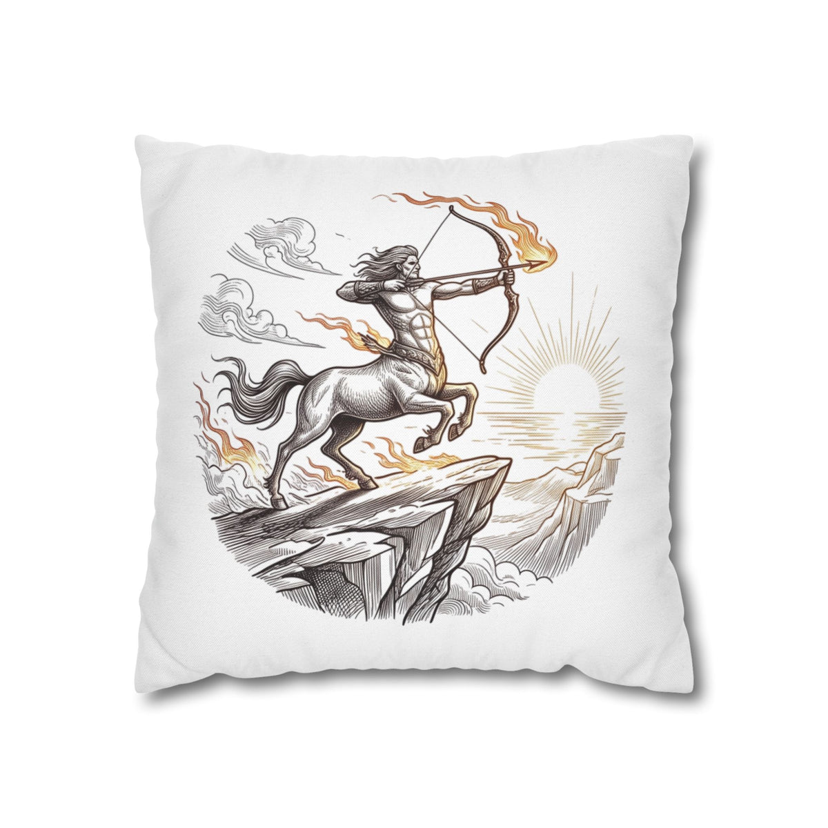 Sagittarius Centaur Archery Throw Pillow - Zodiac Mythology Decorative Pillowcase