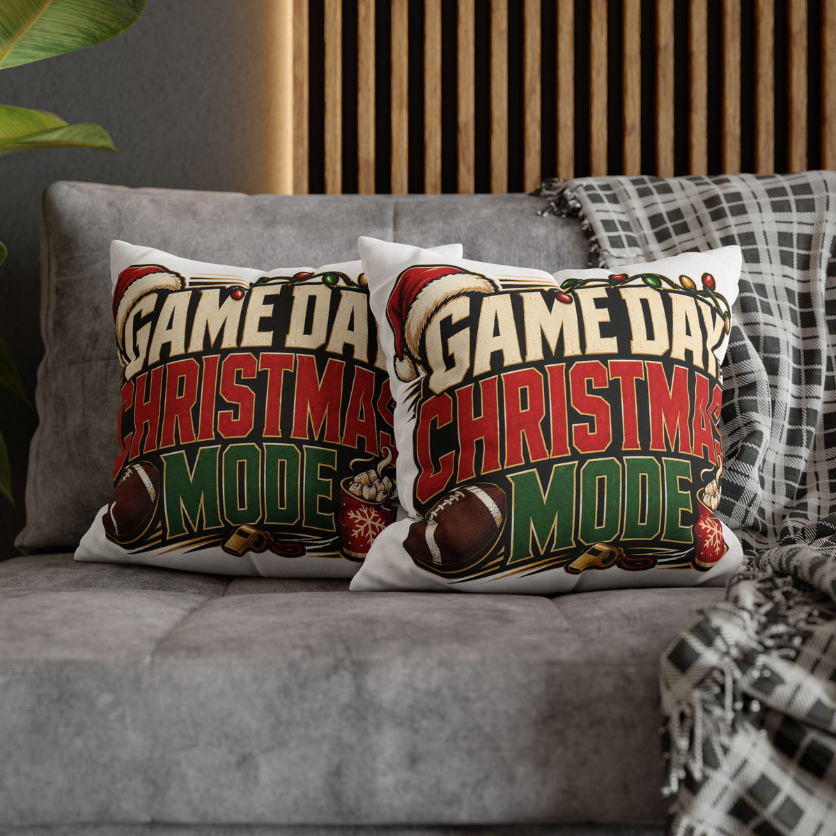 Game Day Christmas Mode Pillowcase Modern Day Christmas