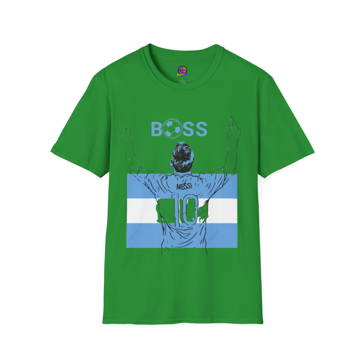 Soccer Boss T‑Shirt — 'BOSS' Striped Football Player Graphic Tee