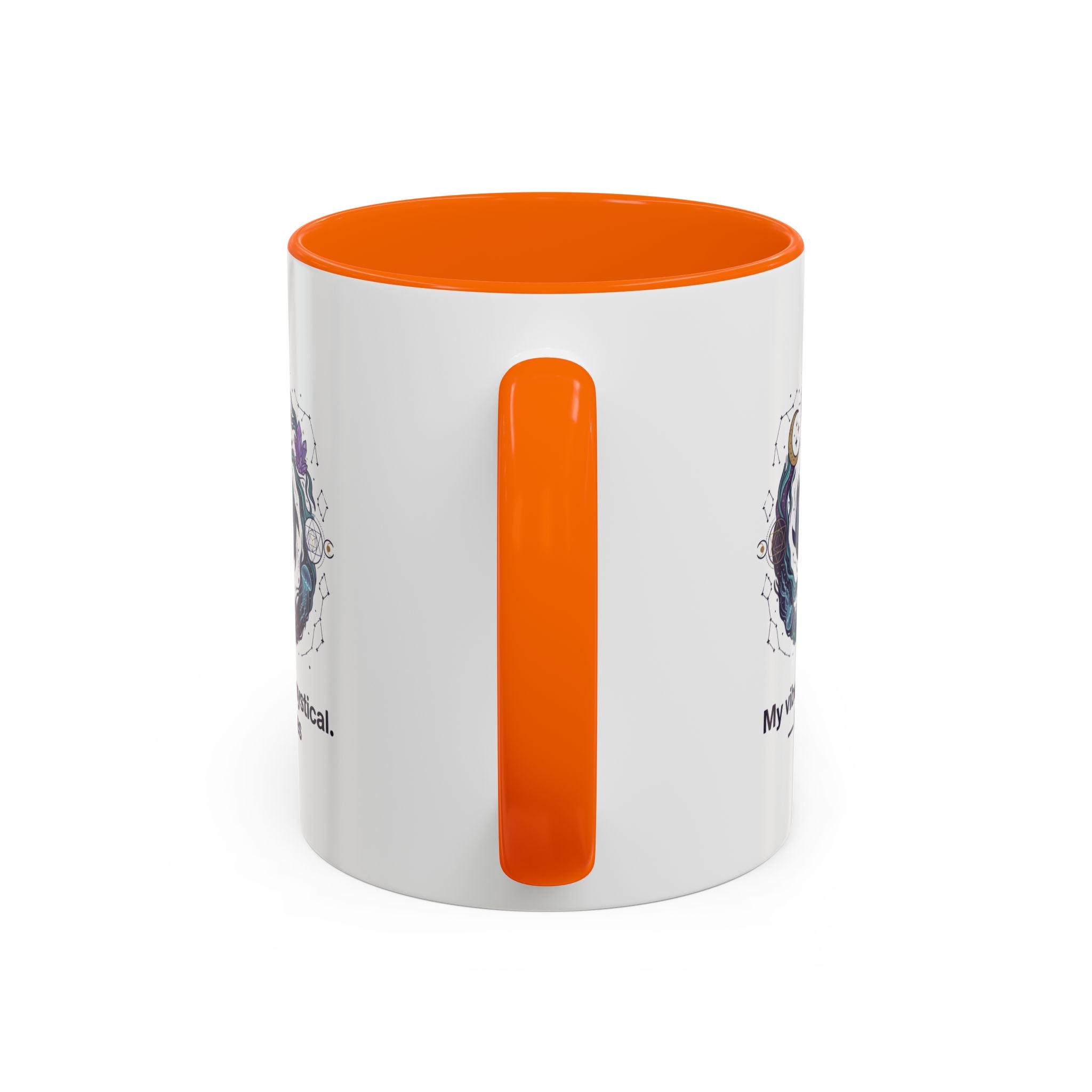 Pisces Zodiac Coffee Mug — "My vibe is mystical" Accent Ceramic Mug