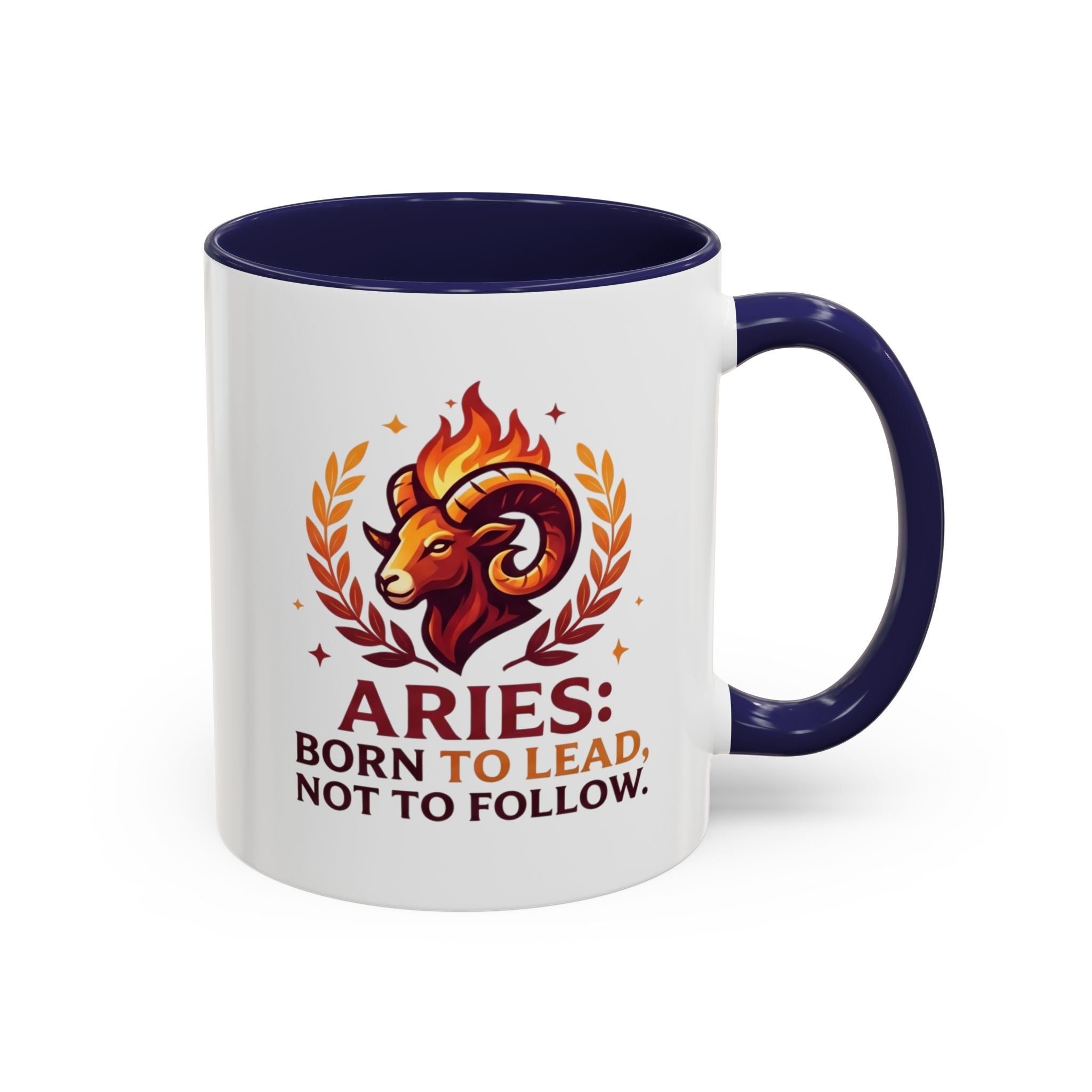 Aries Coffee Mug — "Aries: Born to Lead, Not to Follow" Zodiac Astrology Gift