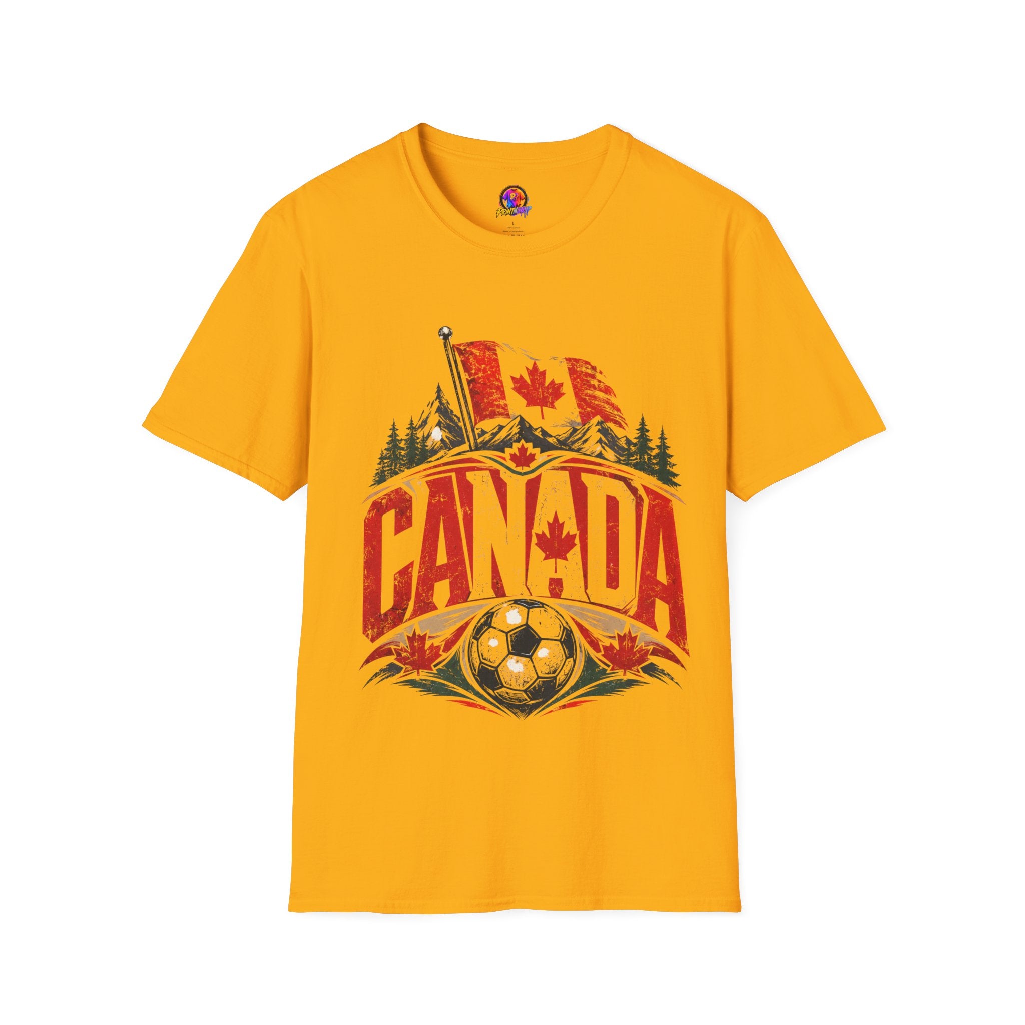 Canada Soccer T‑Shirt — Canadian Flag & Maple Leaf Crest
