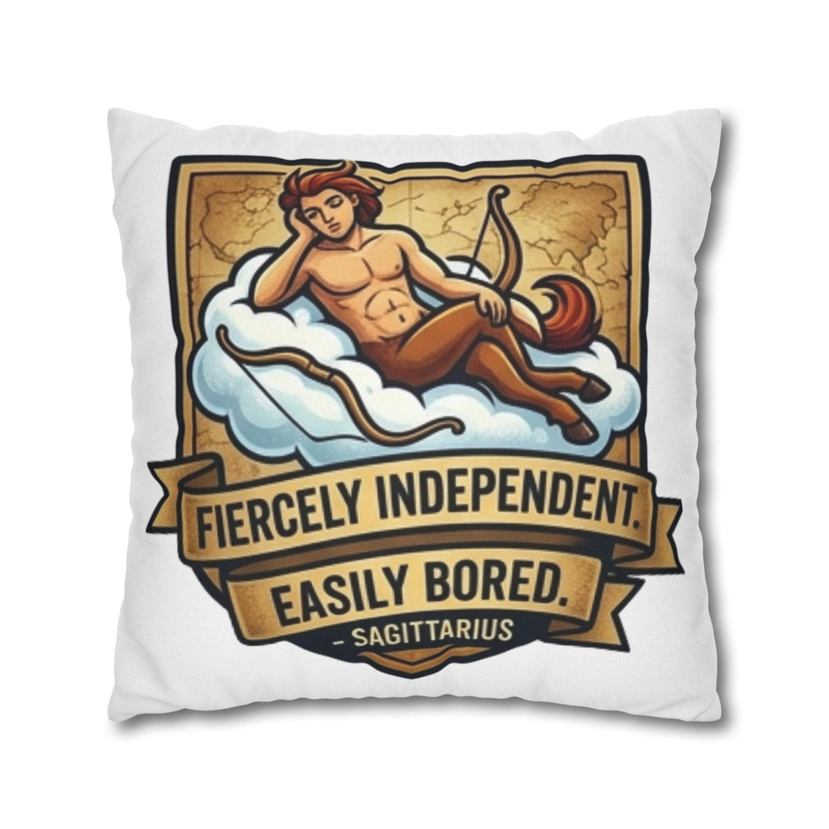 Sagittarius Zodiac Pillowcase – "Fiercely Independent, Easily Bored" Decorative Throw Pillow Cover