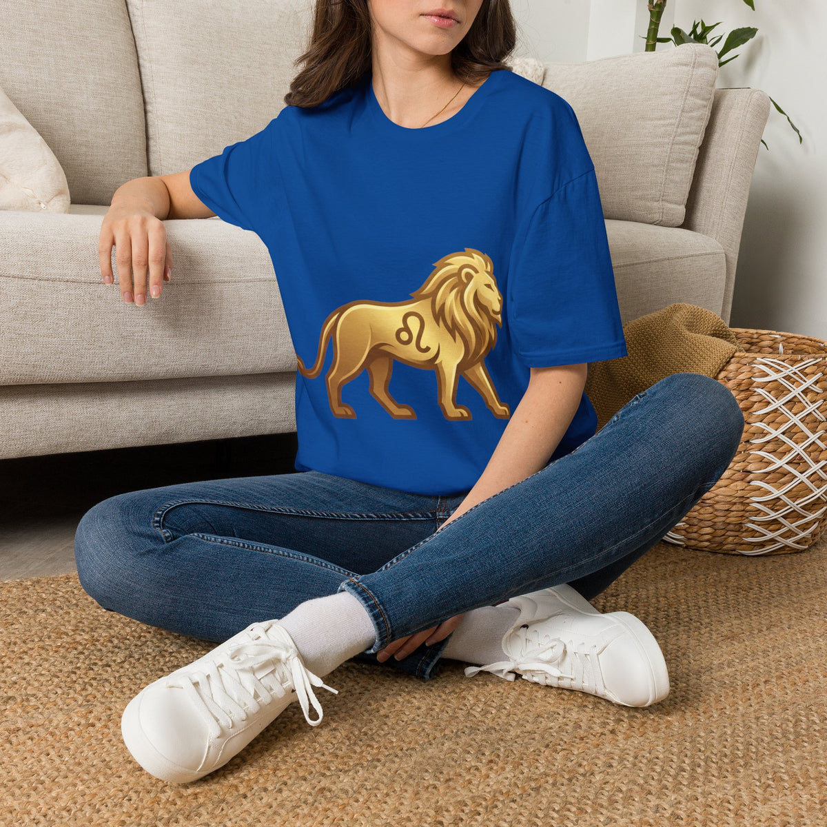 Leo Zodiac Lion T-Shirt — Gold Astrology Tee for Leo Birthdays & Zodiac Fans