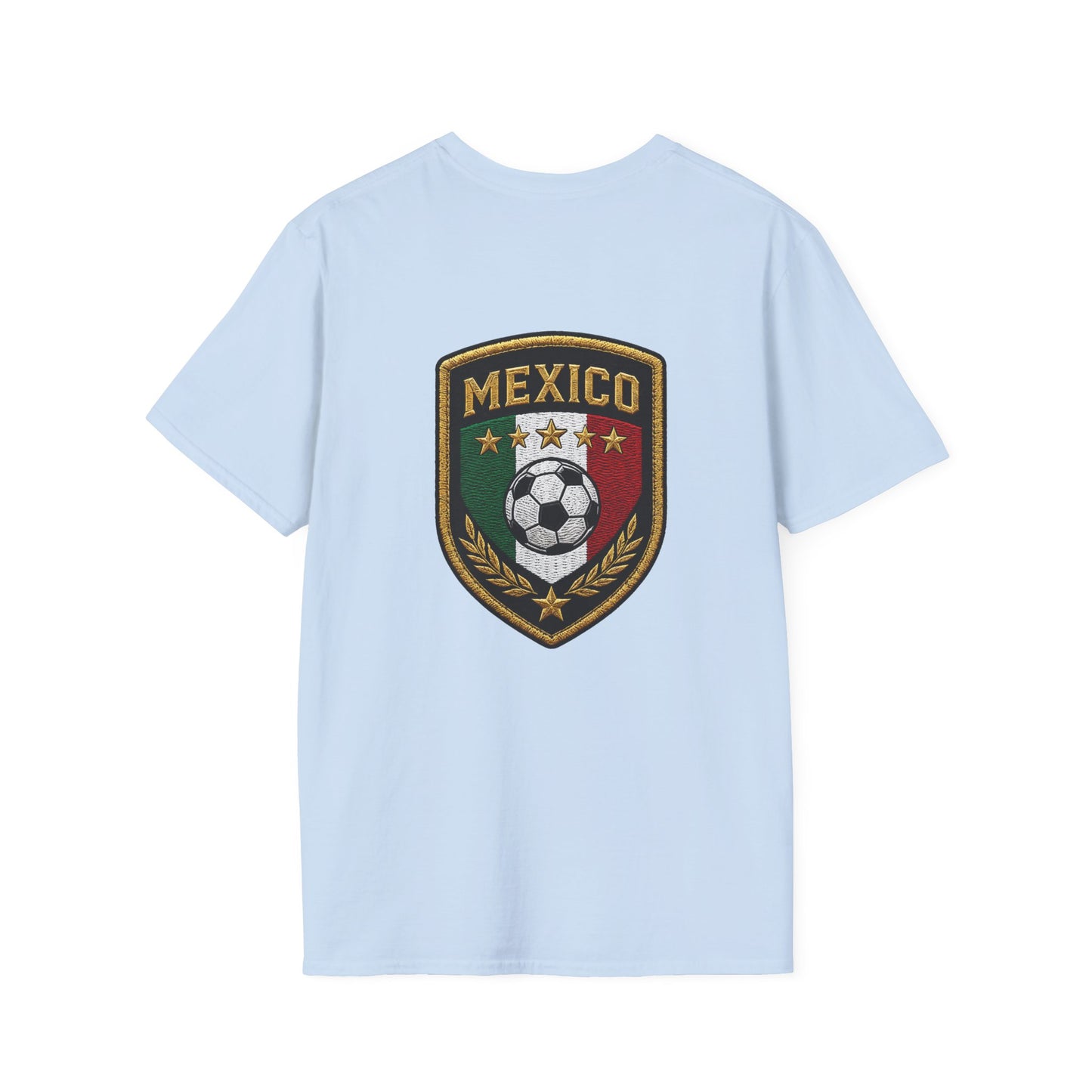 Verde Fuego Mexico Soccer T-Shirt — Dynamic Player Silhouette Football Tee