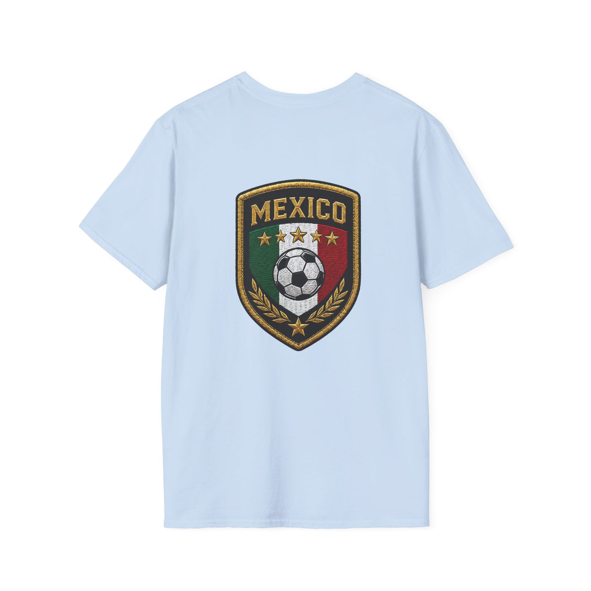 Verde Fuego Mexico Soccer T-Shirt — Dynamic Player Silhouette Football Tee
