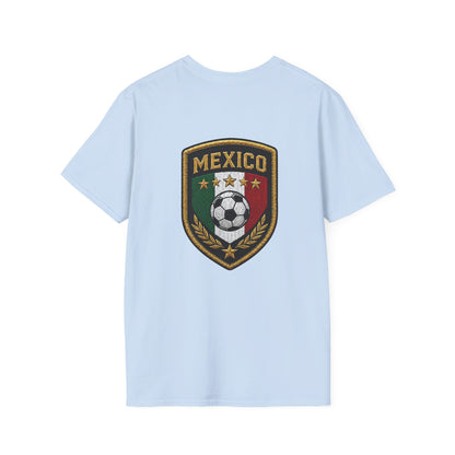 Verde Fuego Mexico Soccer T-Shirt — Dynamic Player Silhouette Football Tee