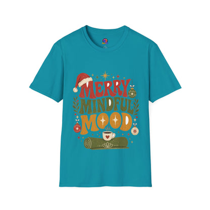 Merry Mindful Mood T-Shirt — Cozy Holiday Christmas Graphic Tee