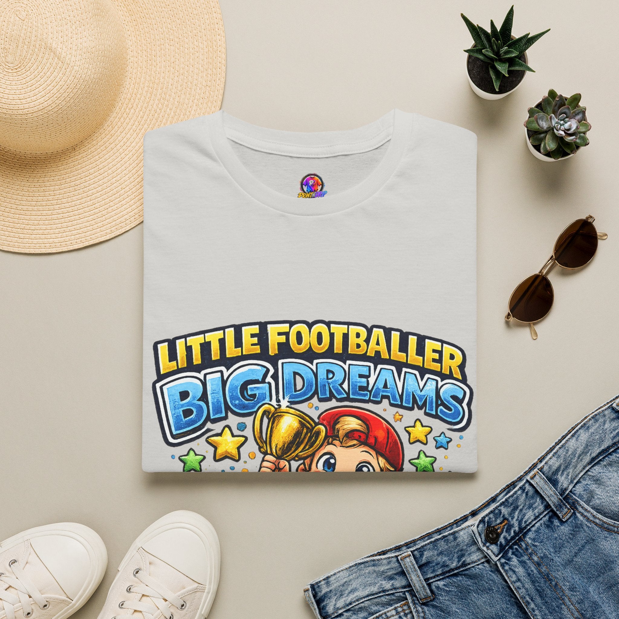 Kids Football T‑Shirt — "Little Footballer Big Dreams" Graphic Tee