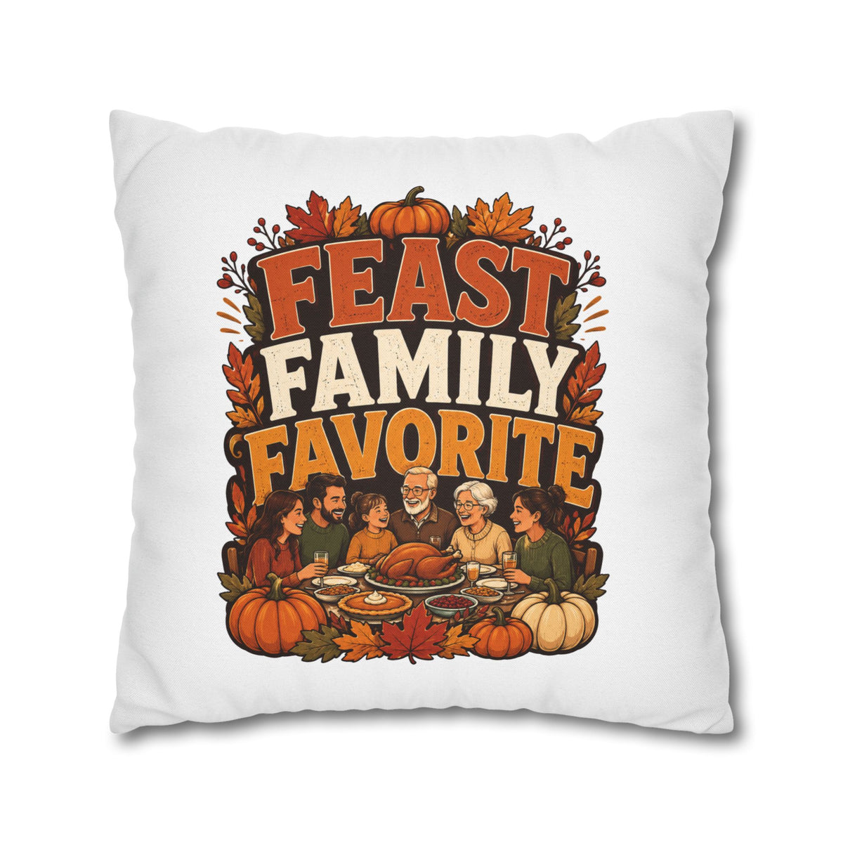 Thanksgiving Feast Family Favorite Decorative Pillow
