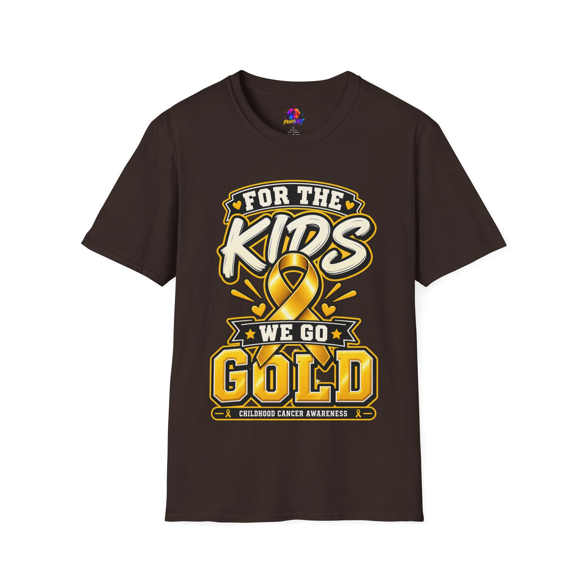 Kids Childhood Cancer Awareness T-Shirt — "For the Kids We Go Gold"