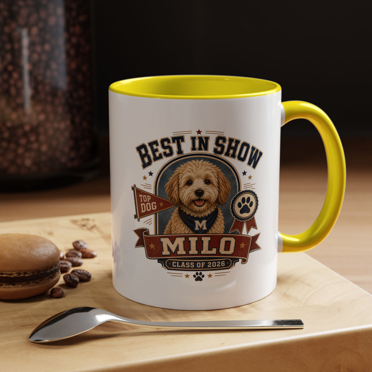 Milo Bailey Dog Dad Mom Best in Show Milo Coffee Mug — Personalized Dog Portrait Accent Mug