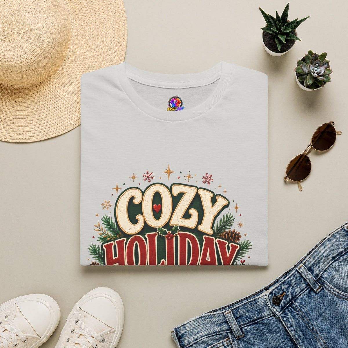 Cozy Holiday Club T-Shirt — Festive Christmas Cozy Cocoa Graphic Tee