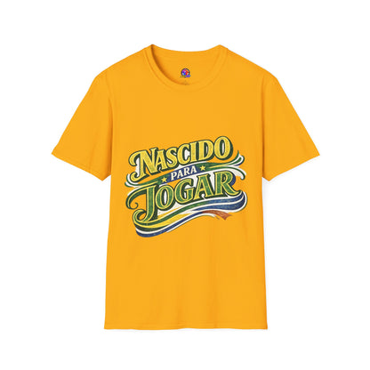 Brazil T‑Shirt — Nascido Para Jogar Vintage Brazilian Soccer Graphic Tee
