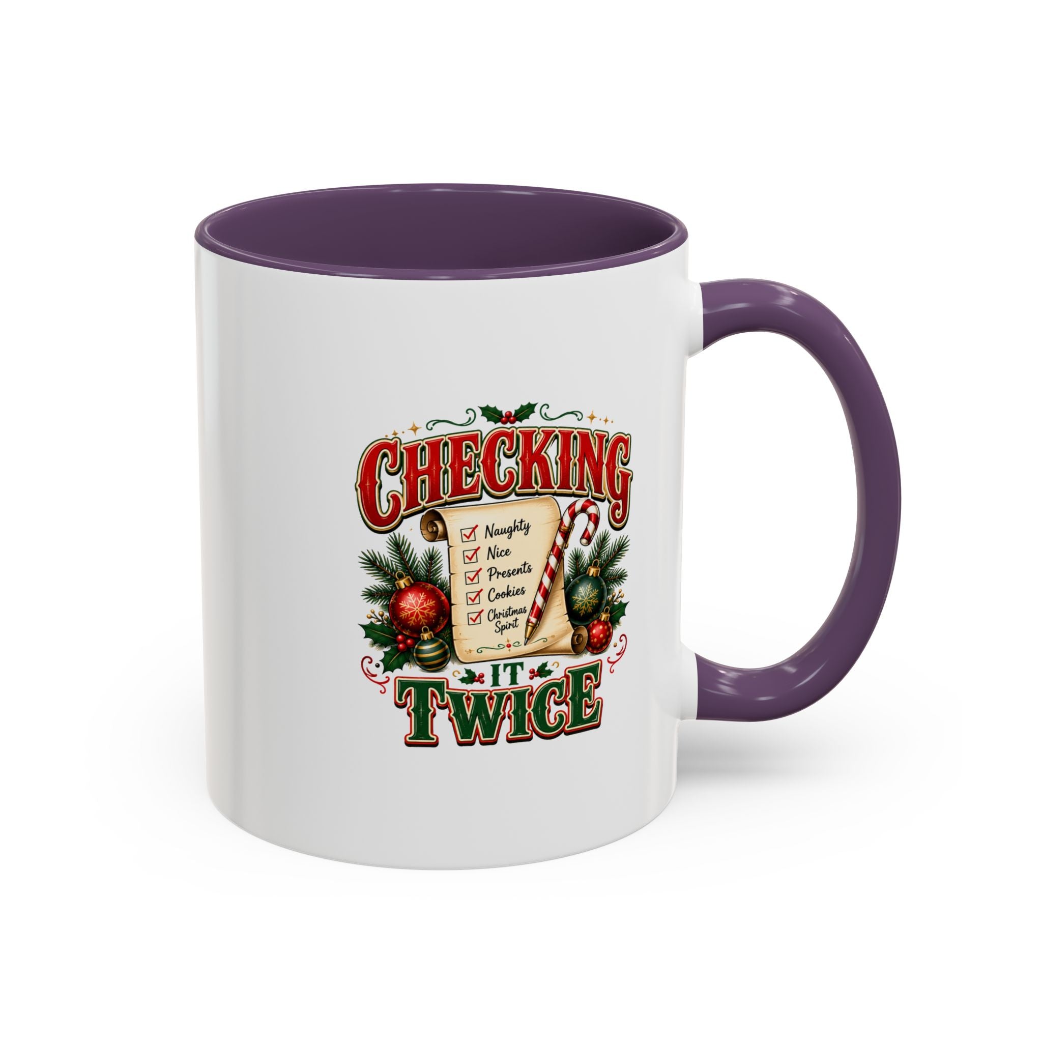 Checking It Twice Christmas Coffee Mug — Holiday Checklist Design