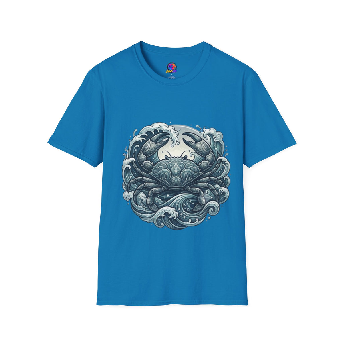 Cancer Zodiac Crab & Waves T-Shirt — Nautical Ocean Art Tee