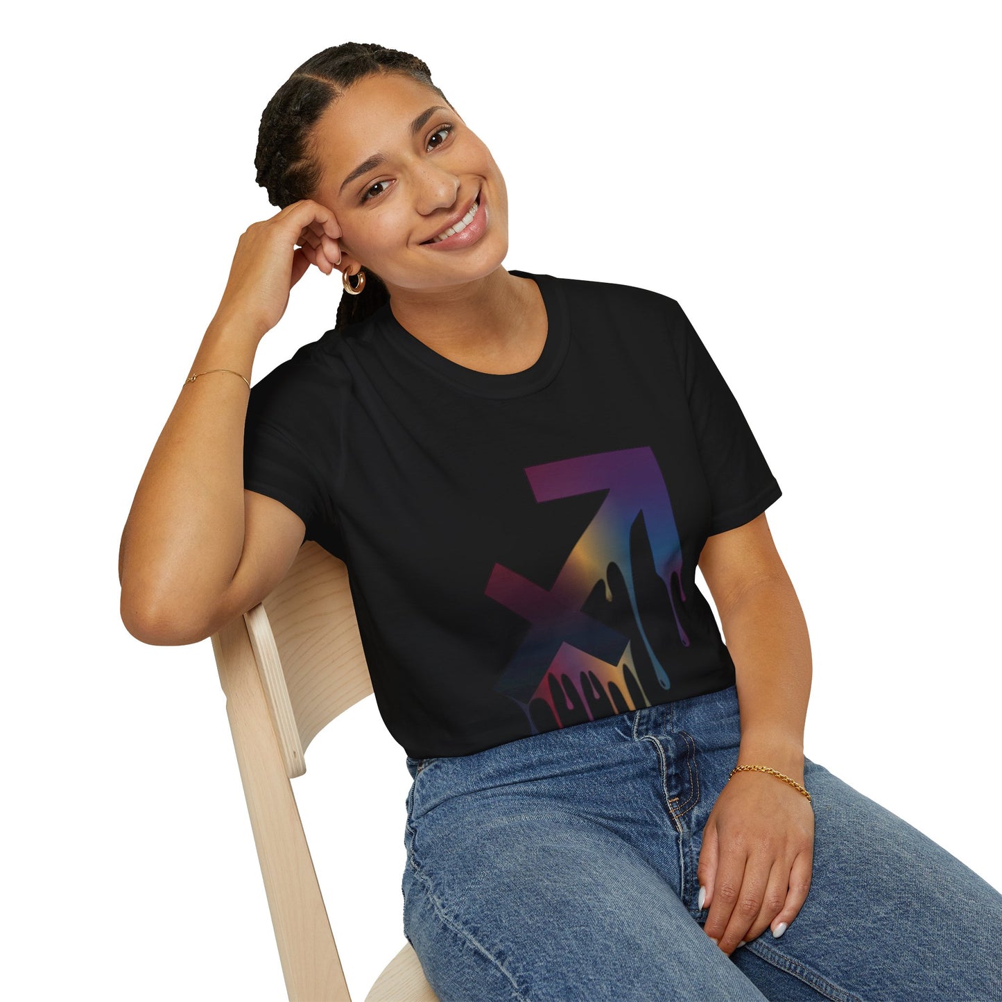 Sagittarius Drip T-Shirt — Gradient Astrological Arrow Tee