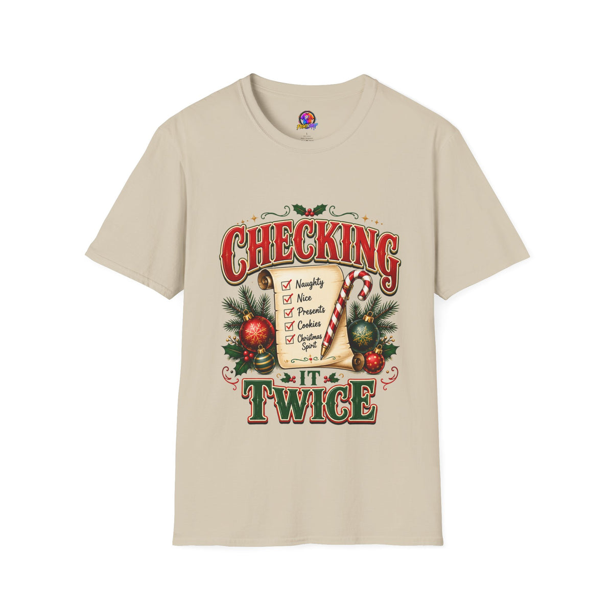 Checking It Twice Christmas T-Shirt — Naughty or Nice Holiday Tee