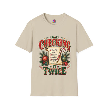 Checking It Twice Christmas T-Shirt — Naughty or Nice Holiday Tee