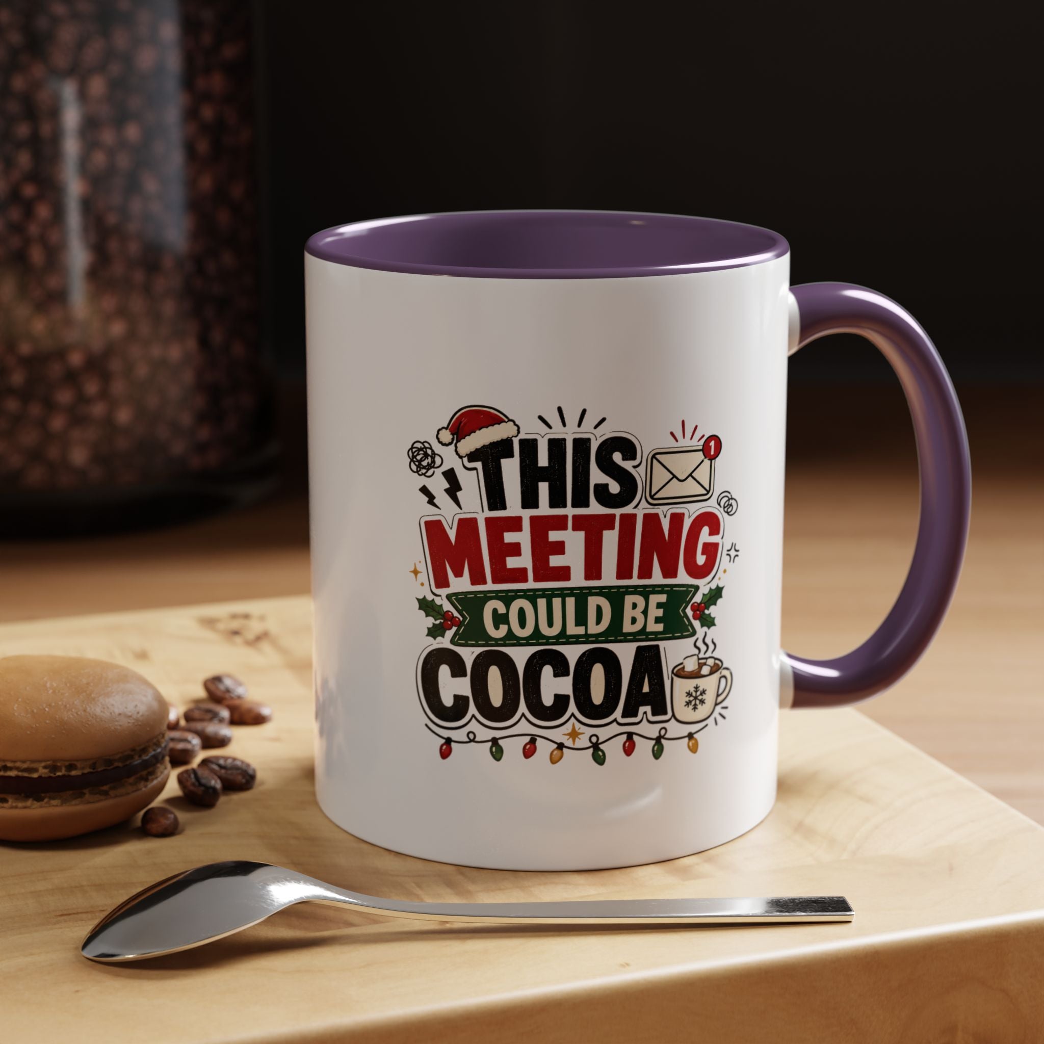 Modern Day Christmas This Meeting Could Be Cocoa Accent Coffee Mug — Holiday Office Christmas Coffee Cup