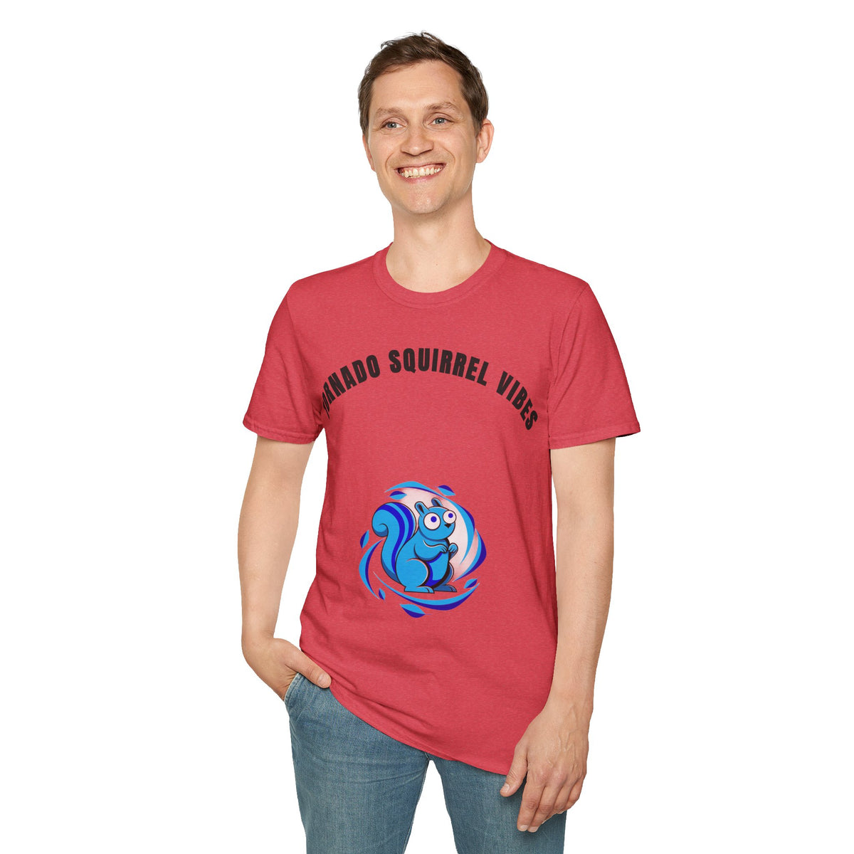 T-Shirt — "Tornado Squirrel Vibes" Graphic Tee | Cute Whimsical Squirrel Swirl Design - Trending Now - September 2026