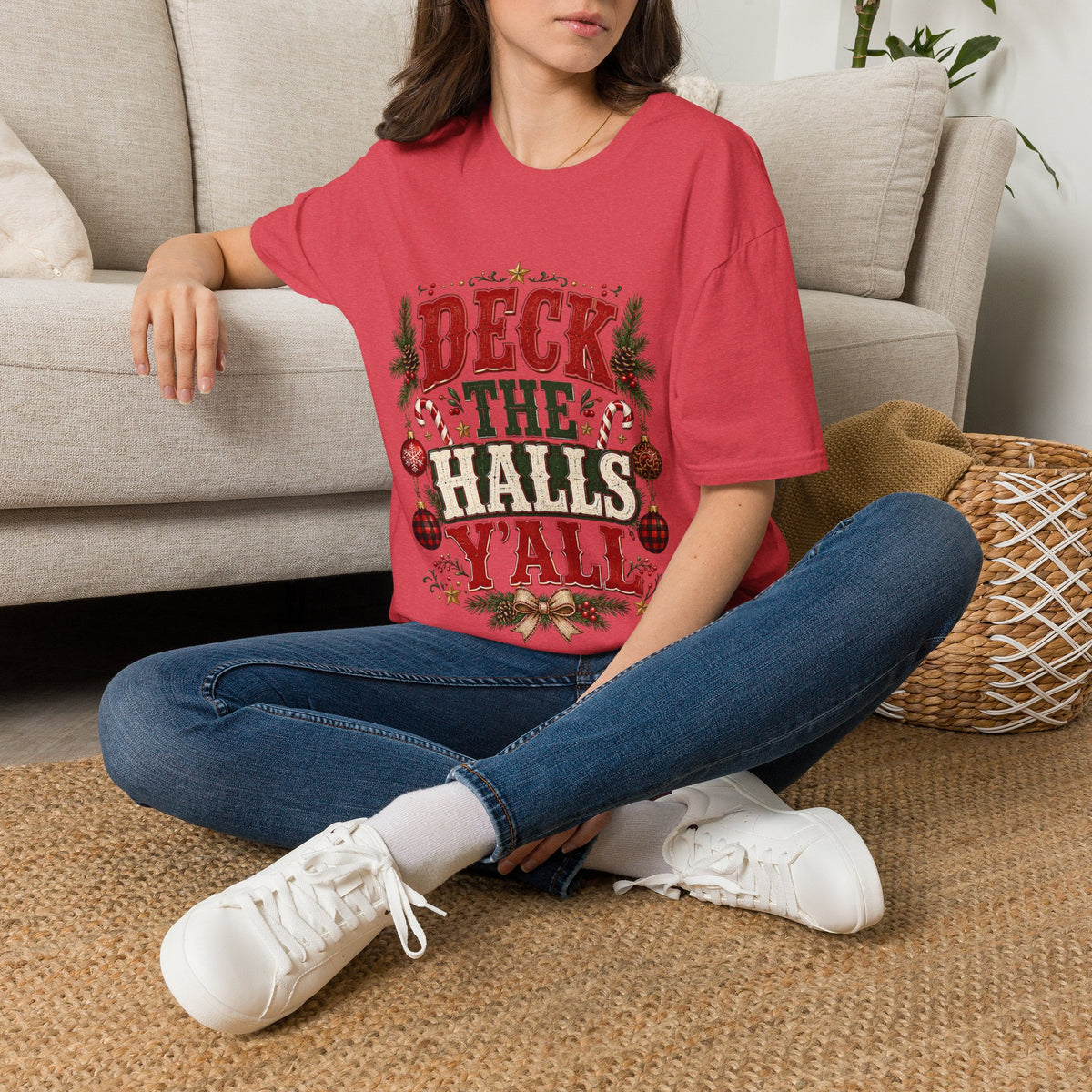 Deck the Halls Y'All T-Shirt — Festive Christmas Holiday Tee