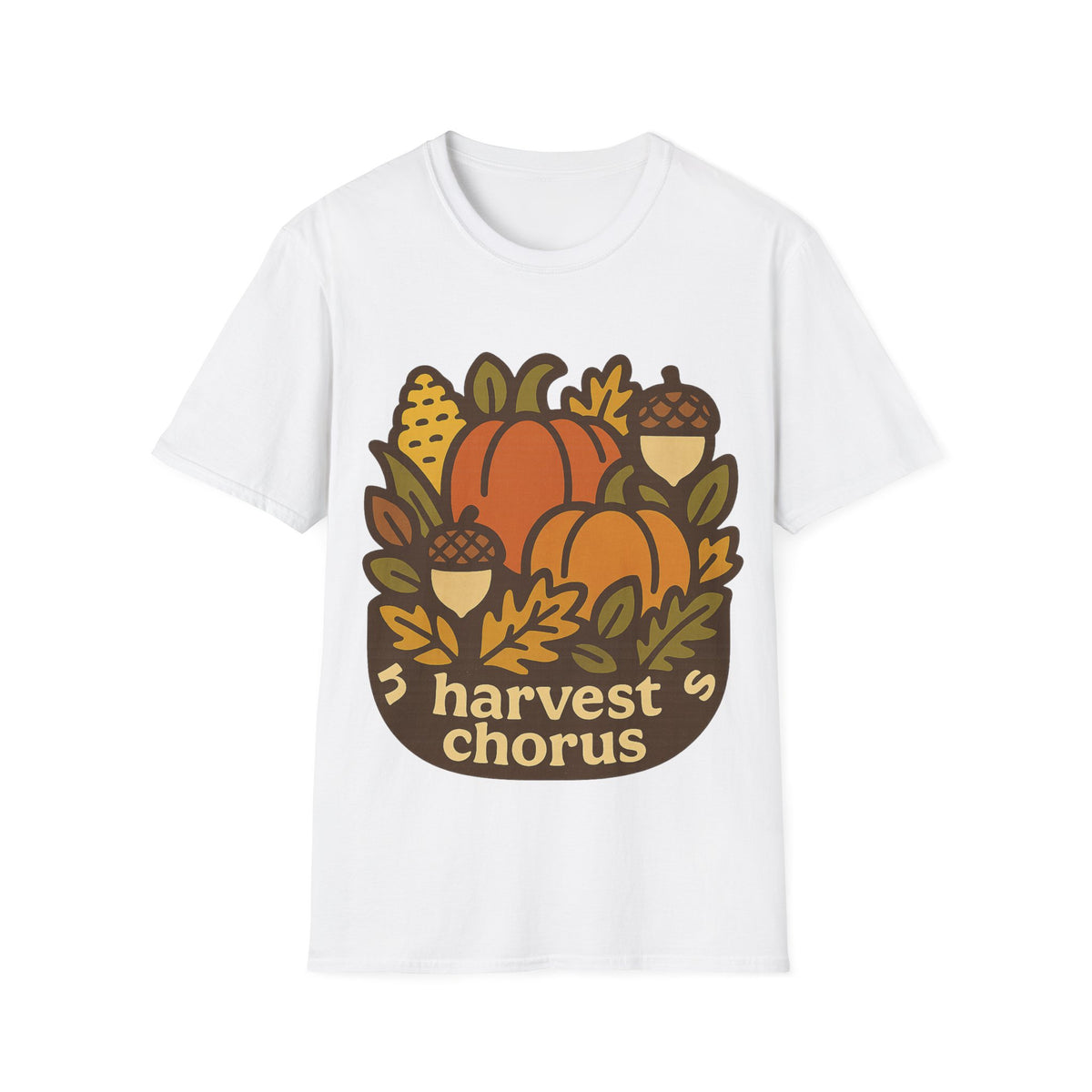 Harvest Chorus Retro Autumn Badge Tee - Cute Fall Pumpkin Graphic T-Shirt - Trending Now - September 2026