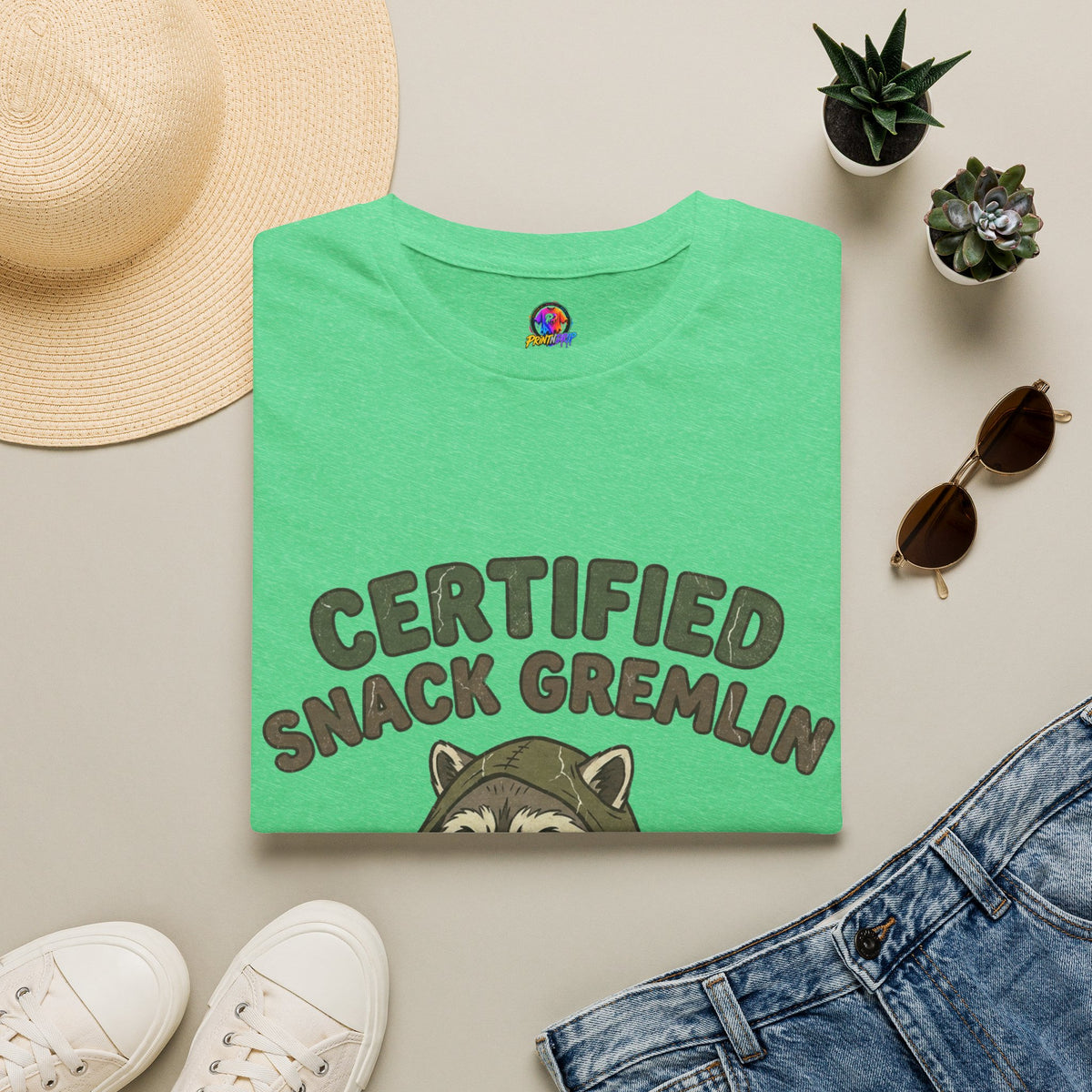 Certified Snack Gremlin T-Shirt — Funny Raccoon Snack Lover Tee