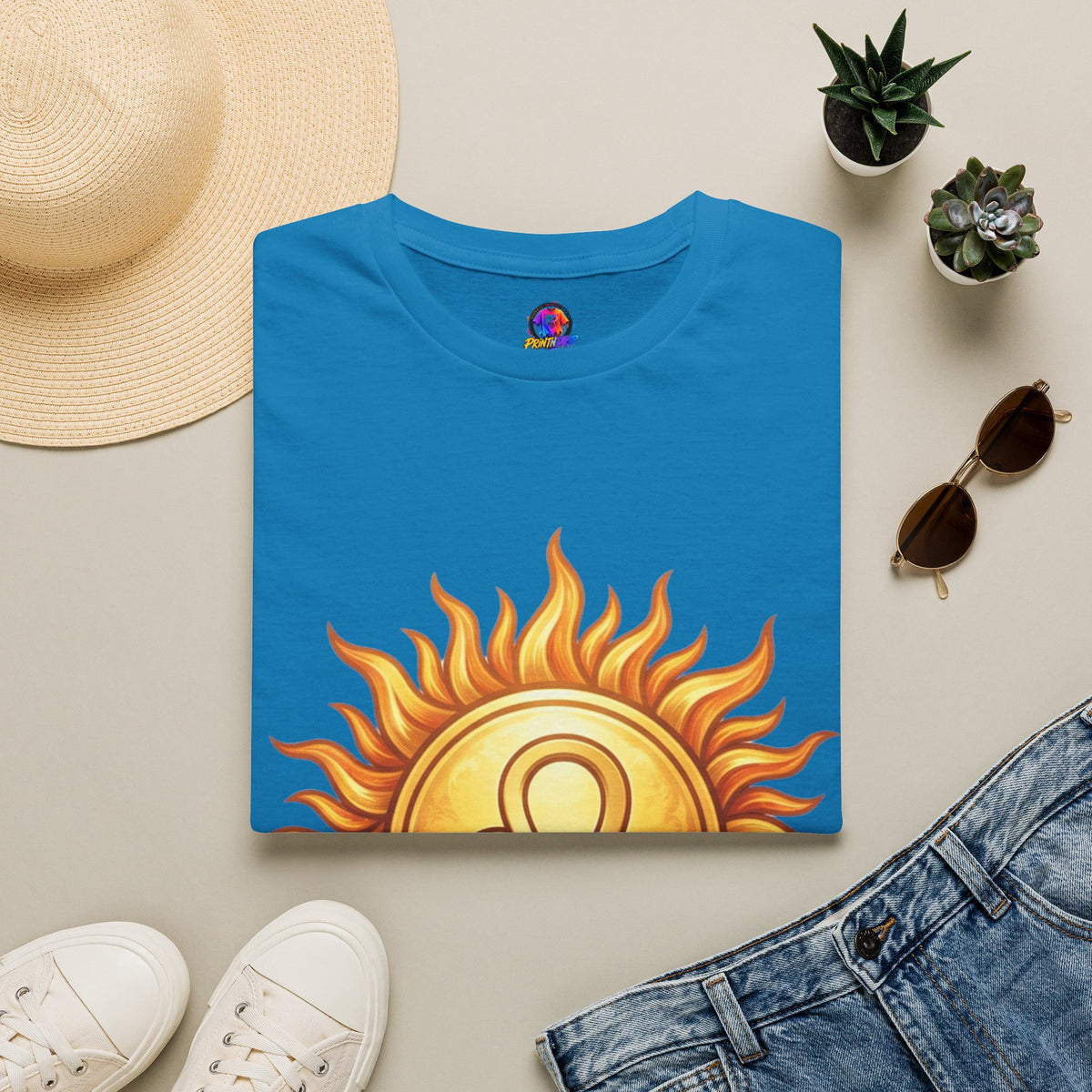 Leo Sun T‑Shirt — Zodiac Sunburst Graphic Tee