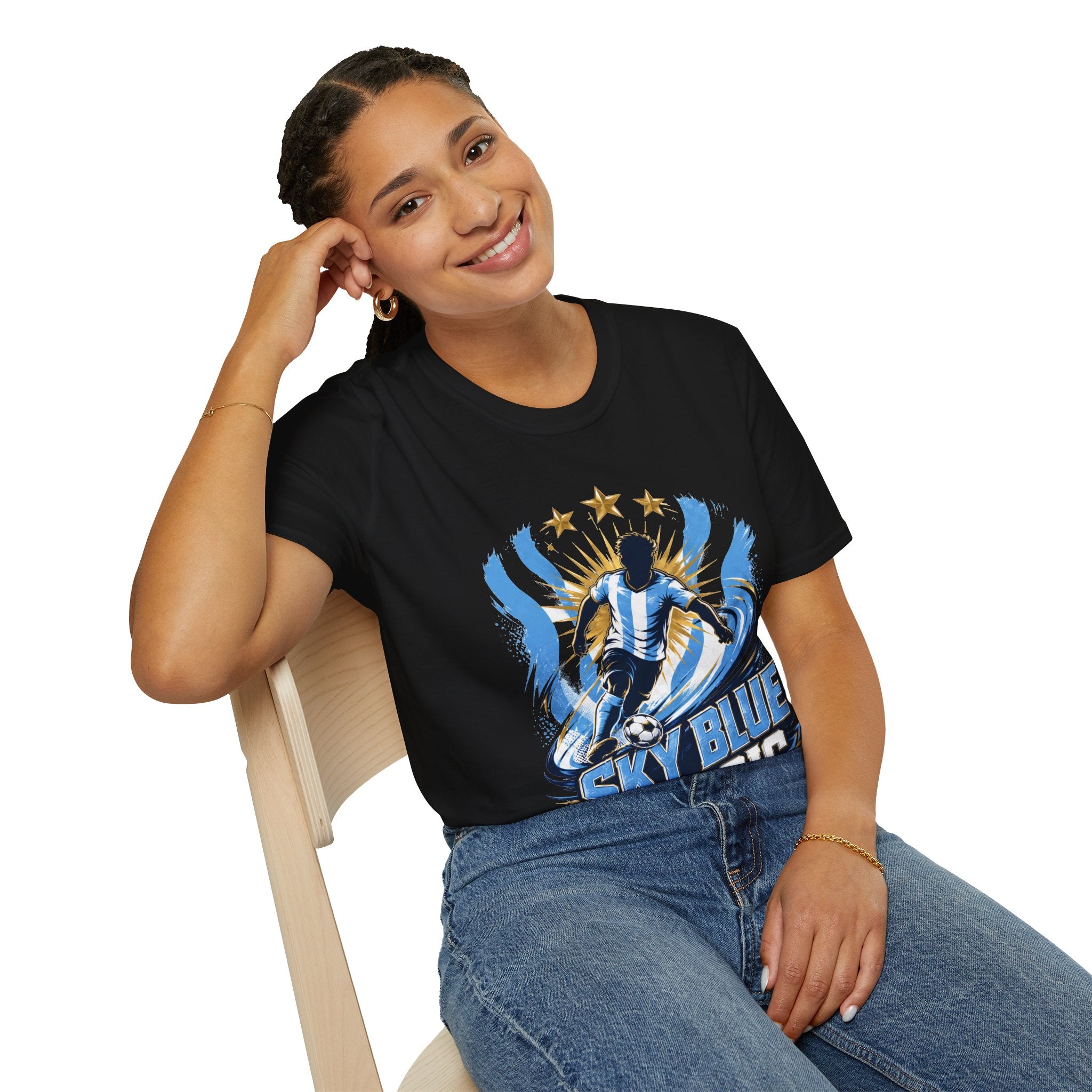 Argentina Sky Blue Magic Soccer T-Shirt — Argentinian Football Player Graphic Tee