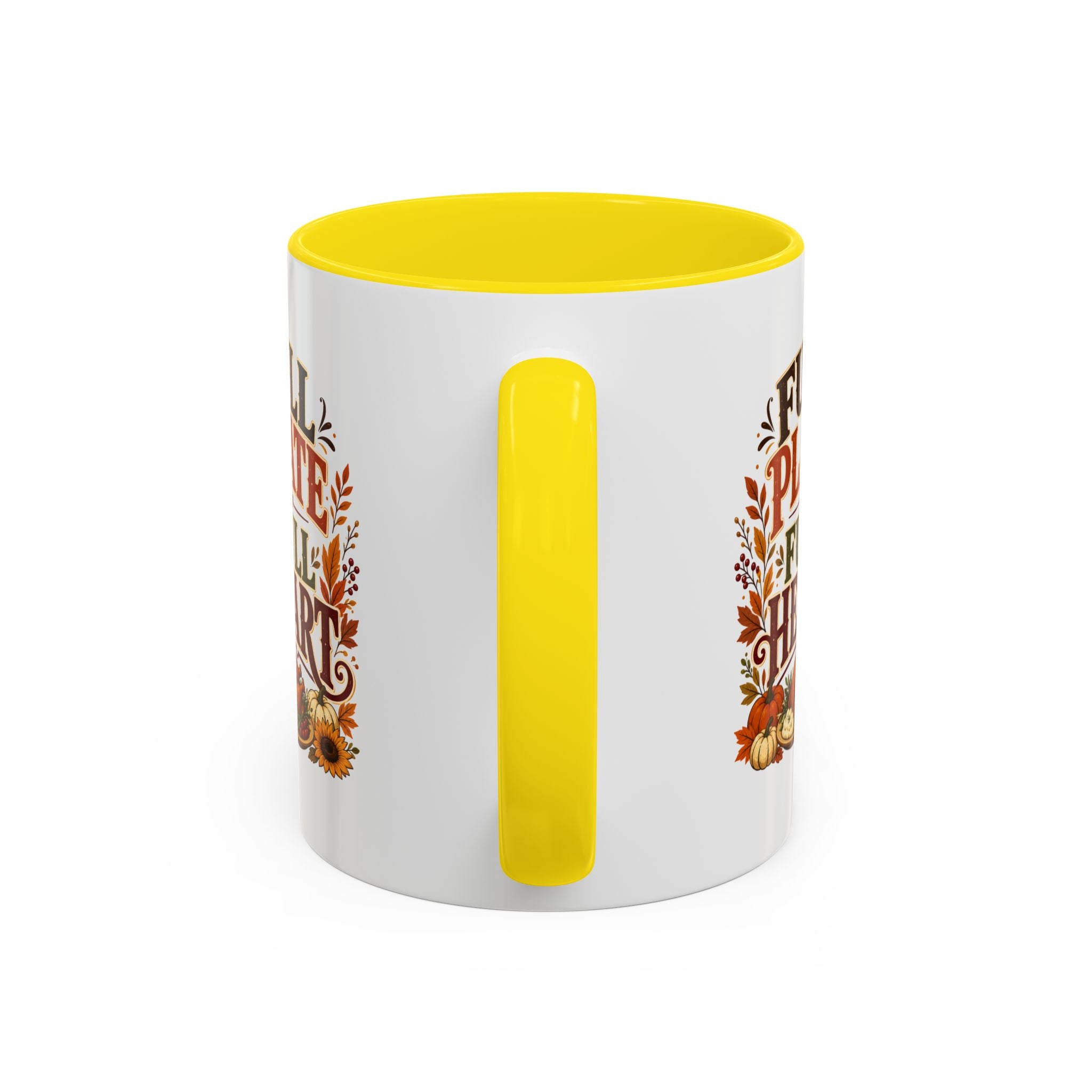 Thanksgiving Mug Full Plate Full Heart Accent Coffee Mug — Fall Thanksgiving Harvest Tea Cup