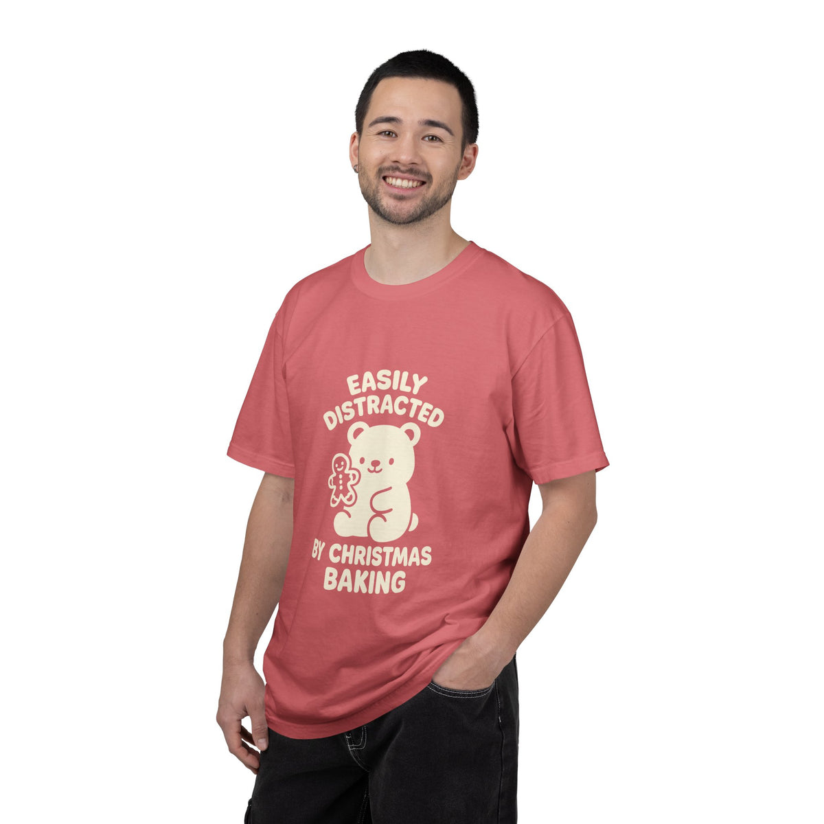 T-Shirt — "Easily Distracted by Christmas Baking" Cute Bear Holiday Tee- Trending Now - October 2026