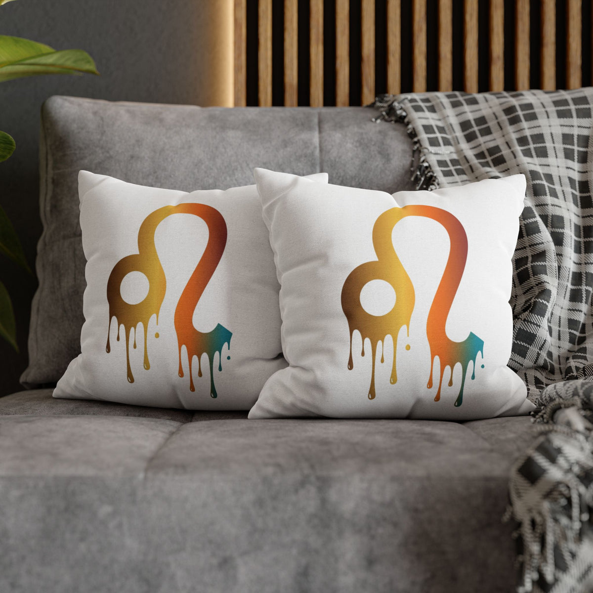 Leo Zodiac Drip Pillow – Gradient Astrology Throw Pillowcase