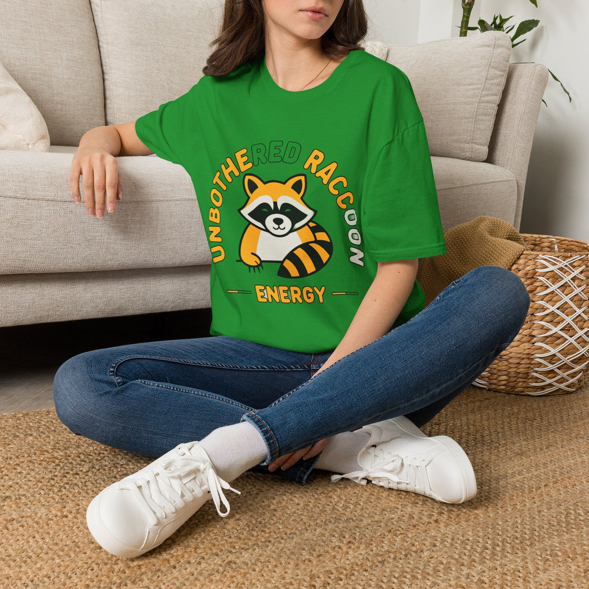 Unbothered Raccoon T-Shirt — Cute Relaxed Graphic Tee ("Unbothered Raccoon Energy") - Trending Now - August 2026