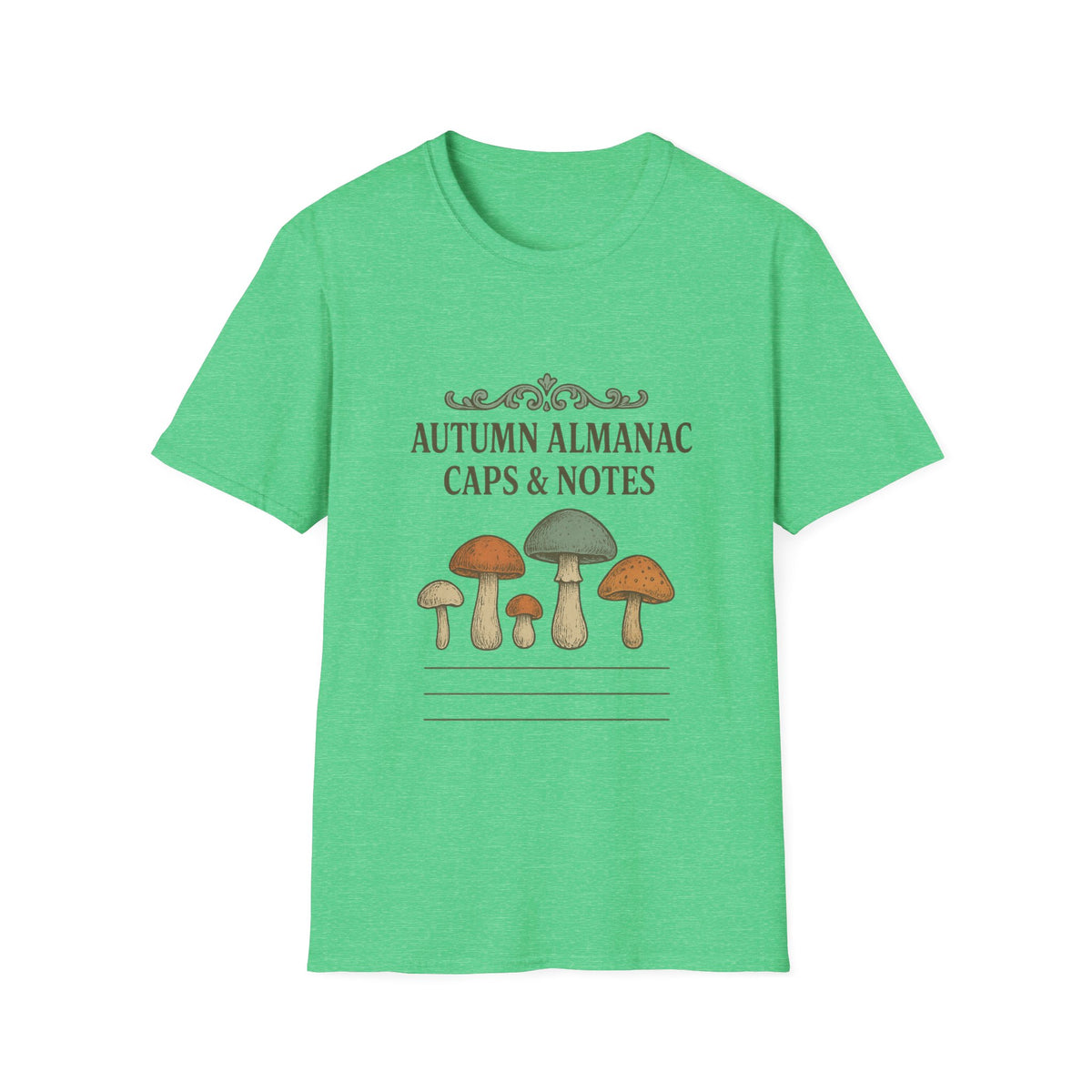 Mushroom Almanac T‑Shirt — Autumn Caps & Notes Botanical Tee - Trending Now - October 2026