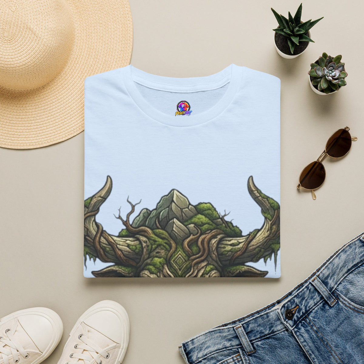 Taurus Greenman Bull T-Shirt — Nature Spirit Woodland Bull Graphic Tee