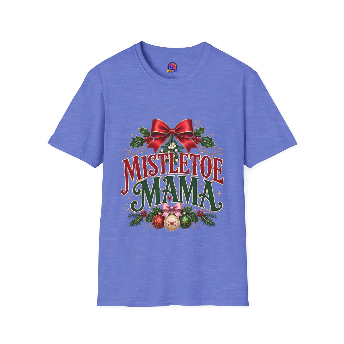 Mistletoe Mama T-Shirt — Festive Christmas Holiday Tee with Bow & Holly
