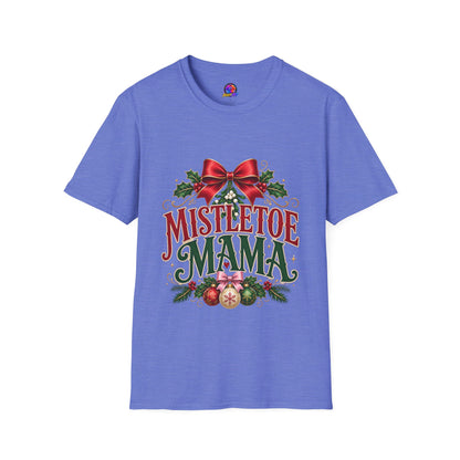 Mistletoe Mama T-Shirt — Festive Christmas Holiday Tee with Bow & Holly