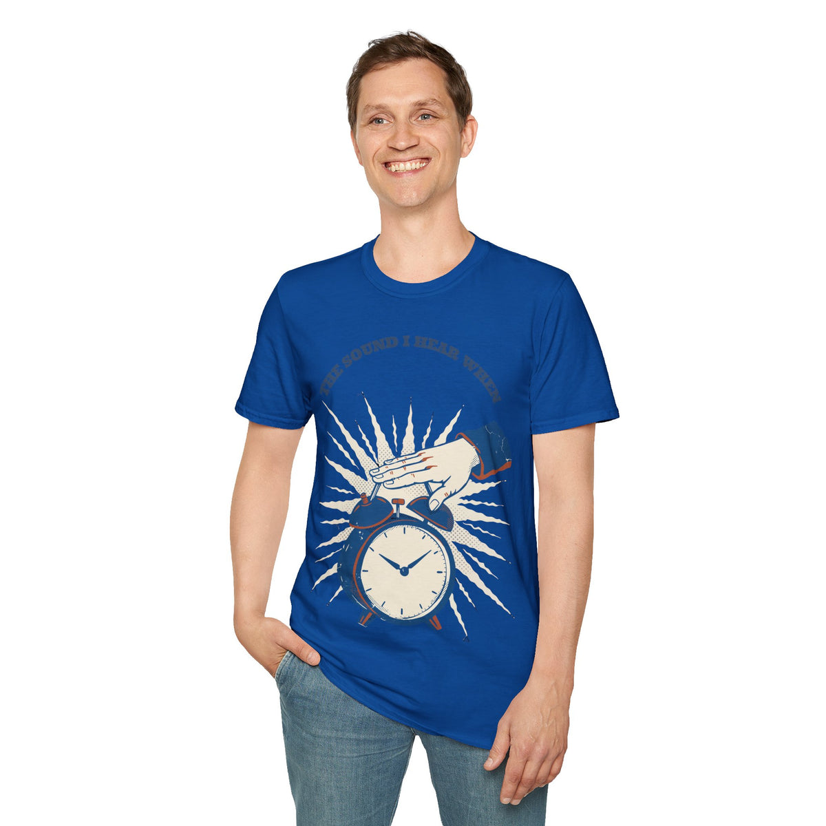 "The Sound I Hear When" Retro Alarm Clock Tee | Relatable Funny Quote T-Shirt - Trending Now - September 2026