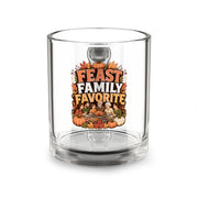 Feast Family Favorite 10oz Glass Mug — Thanksgiving Pumpkin Harvest Coffee Cup