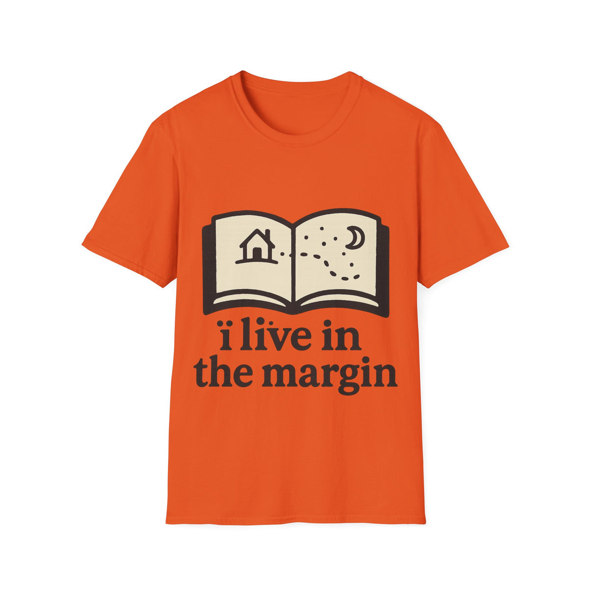 "I Live In The Margin" Bookworm Tee | Cute Celestial Book Graphic T-Shirt - Trending Now - September 2026