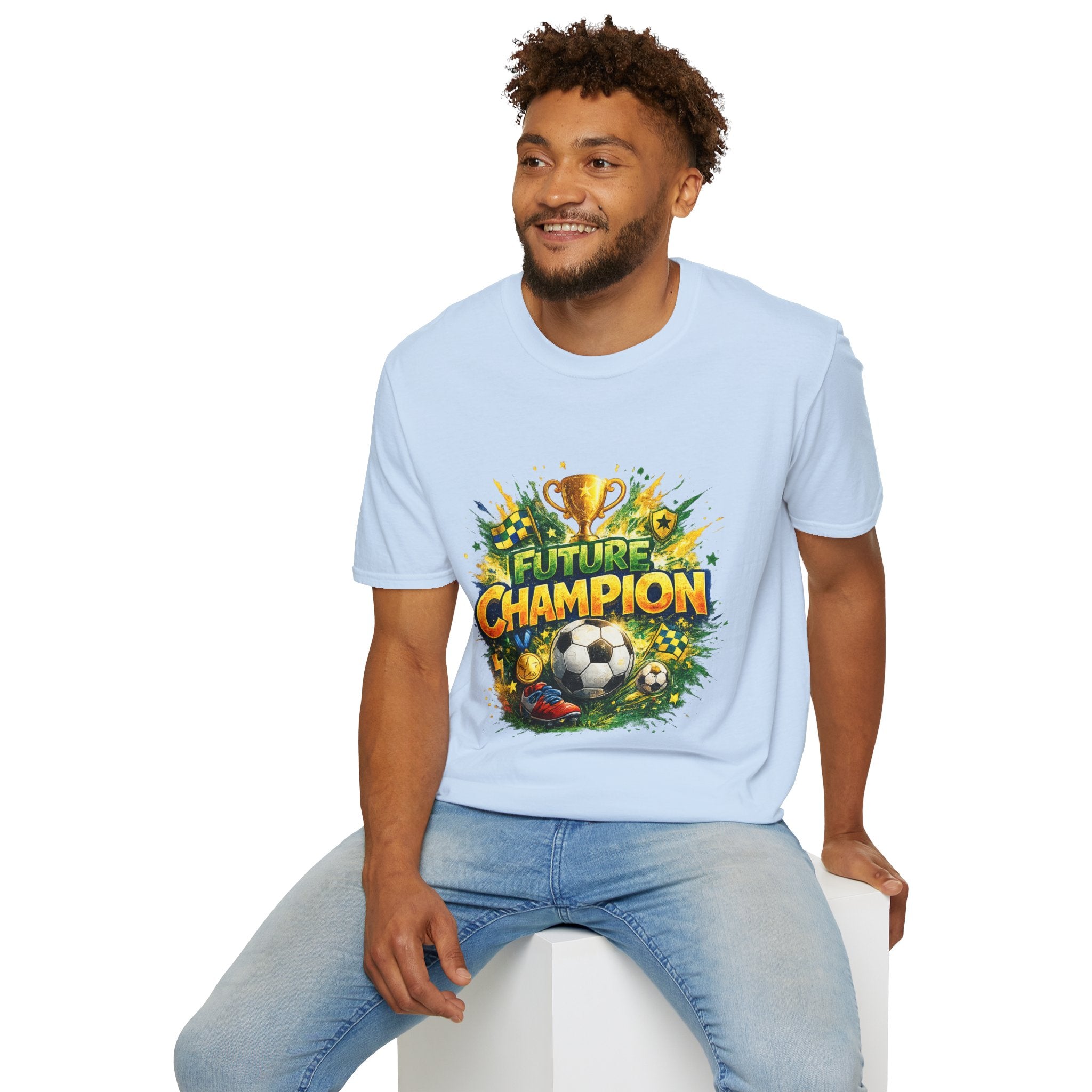 Kids Future Champion Soccer T-Shirt — Kids’ Sports Trophy Graphic Tee