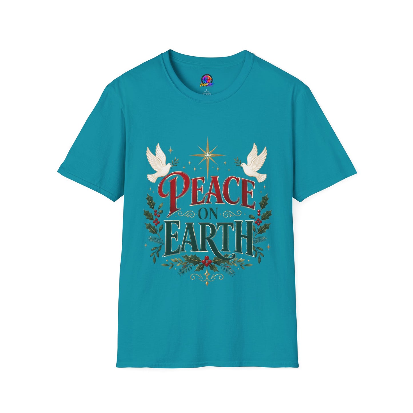 Peace on Earth T-Shirt — Holiday Dove & Star Christmas Tee