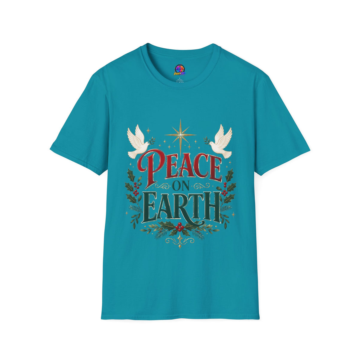 Peace on Earth T-Shirt — Holiday Dove & Star Christmas Tee