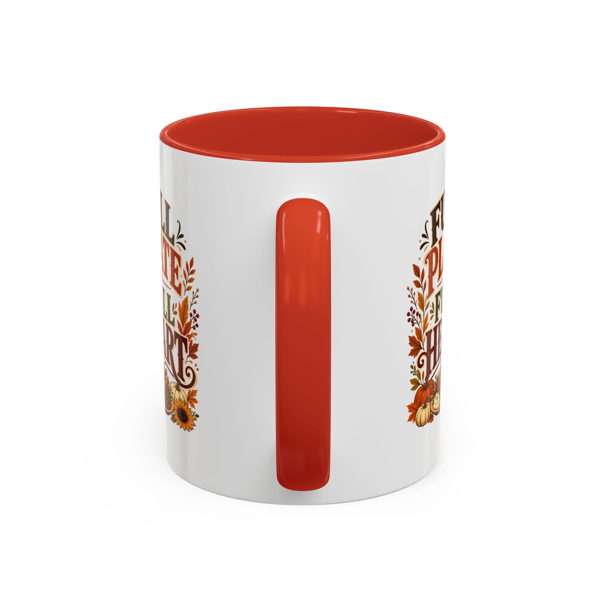 Thanksgiving Mug Full Plate Full Heart Accent Coffee Mug — Fall Thanksgiving Harvest Tea Cup