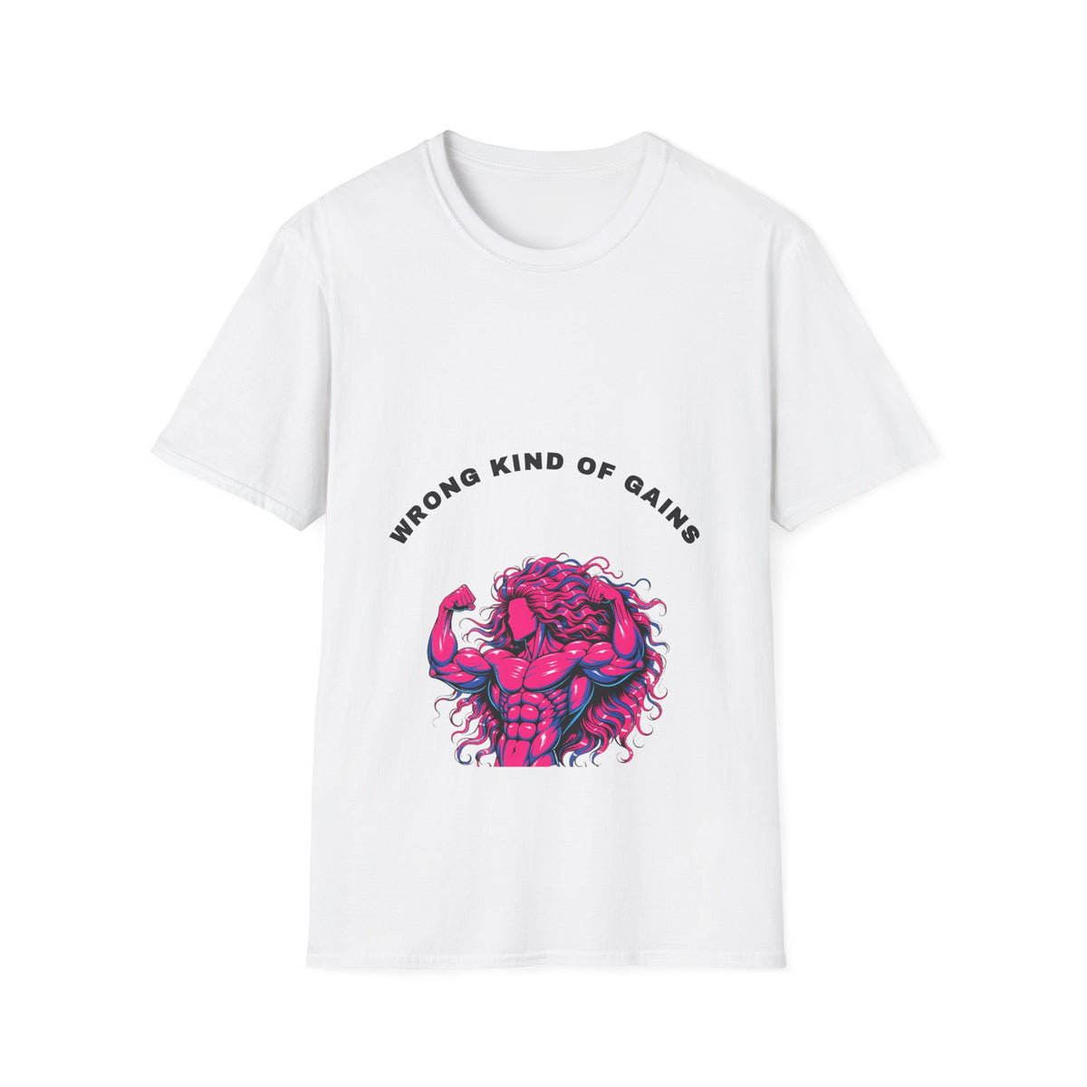 Wrong Kind of Gains Funny Bodybuilder Monster White Graphic Tee - Trending Now - September 2026