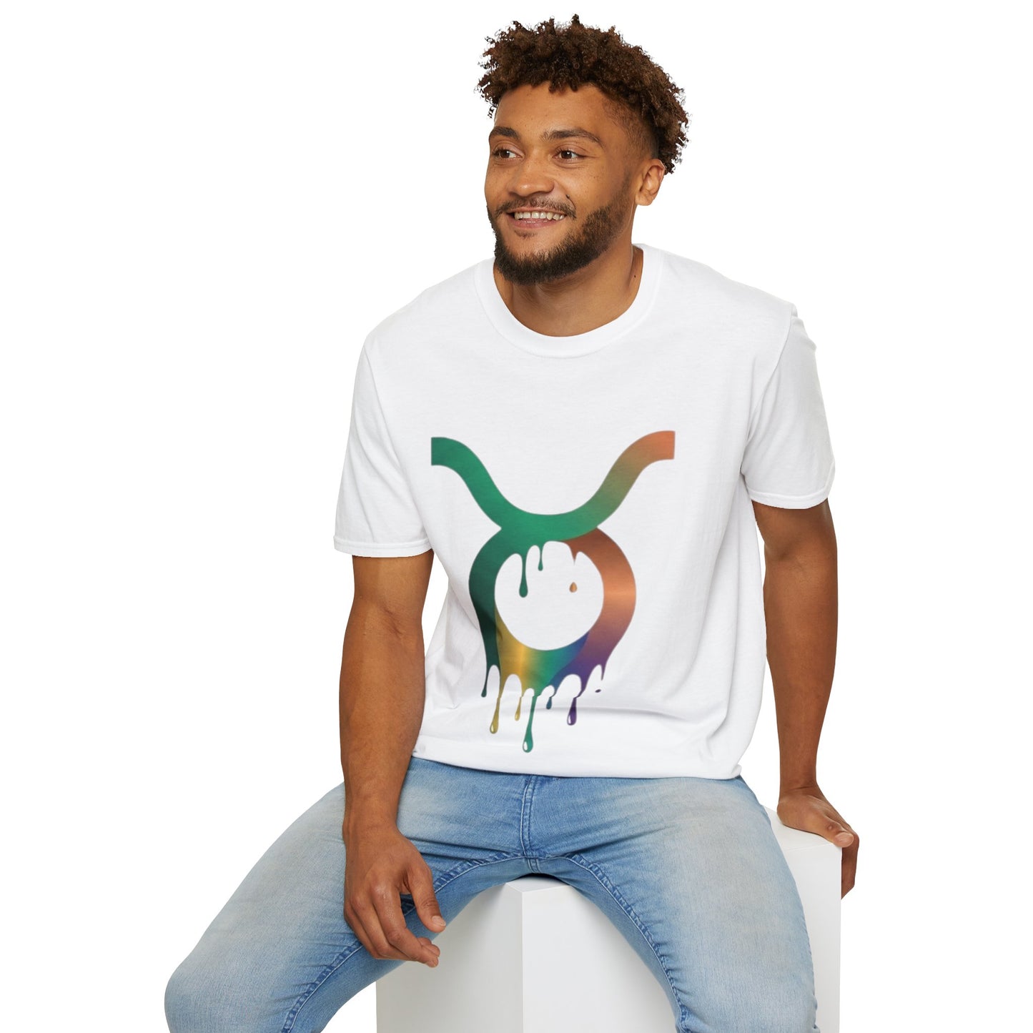 Taurus Drip Graphic Tee — Rainbow Zodiac Bull Shirt