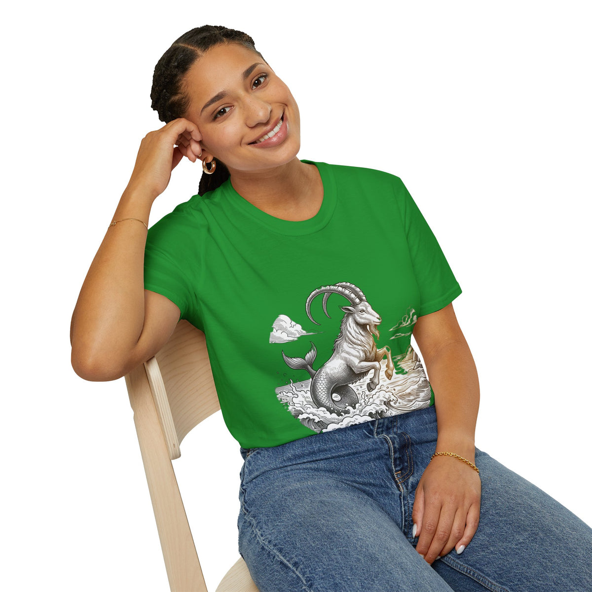 Capricorn Goat-Mermaid T-Shirt — Mythical Sea Goat Zodiac Tee