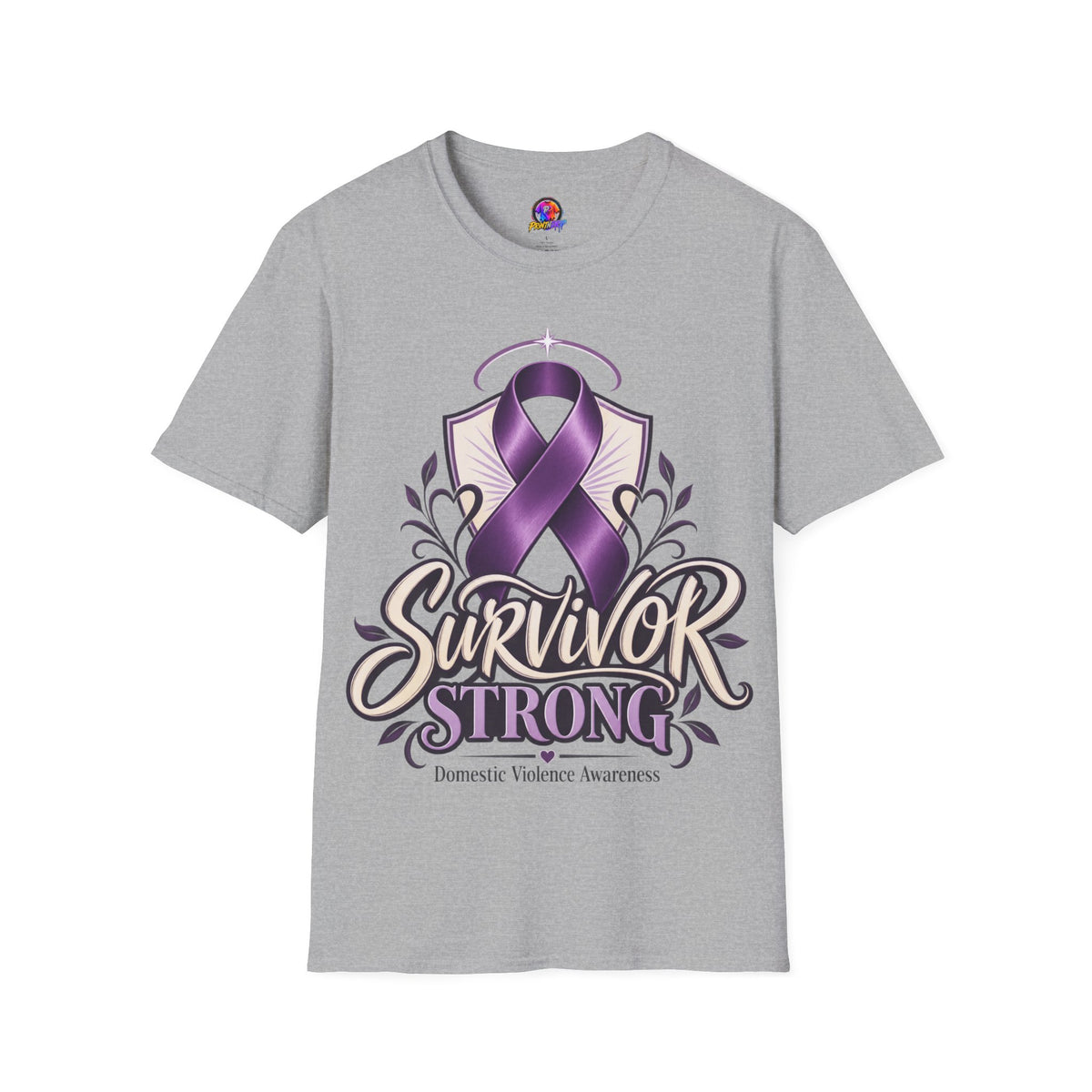 Survivor Strong T-Shirt — Domestic Violence Awareness Purple Ribbon Tee